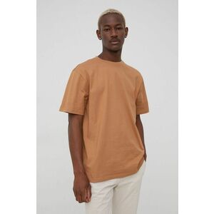 Bavlnené tričko Only & Sons hnedá farba, jednofarebné vyobraziť