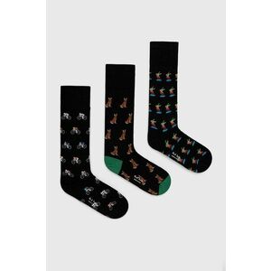Ponožky Paul Smith (3-pak) pánske, čierna farba vyobraziť