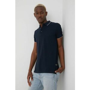Bavlnené polo tričko Tom Tailor tmavomodrá farba, jednofarebné vyobraziť