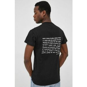 Bavlnené tričko Young Poets Society čierna farba, s potlačou vyobraziť