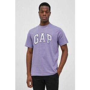 Bavlnené tričko GAP fialová farba, melanžové vyobraziť