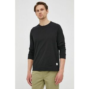 Bavlnené tričko s dlhým rukávom Paul Smith čierna farba, jednofarebné vyobraziť