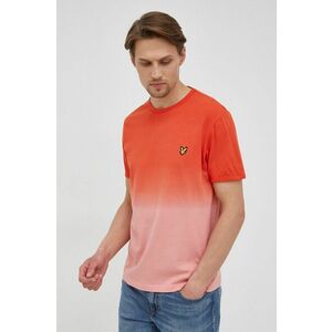 Bavlnené tričko Lyle & Scott oranžová farba, jednofarebné vyobraziť