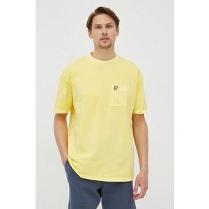 Bavlnené tričko Lyle & Scott žltá farba, jednofarebné vyobraziť