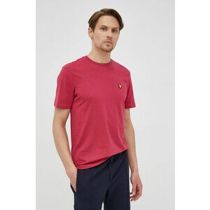 Tričko Lyle & Scott pánske, ružová farba, jednofarebné vyobraziť