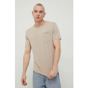 Bavlnené tričko Produkt by Jack & Jones béžová farba, jednofarebné vyobraziť
