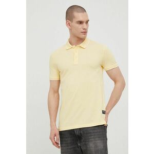 Bavlnené polo tričko Tom Tailor žltá farba, jednofarebné vyobraziť