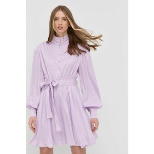 Šaty Custommade fialová farba, mini, áčkový strih vyobraziť
