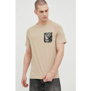 Bavlnené tričko Jack & Jones béžová farba, vyobraziť