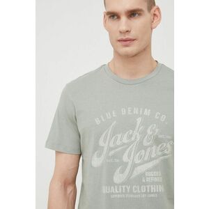 Bavlnené tričko Premium by Jack&Jones zelená farba, s potlačou vyobraziť