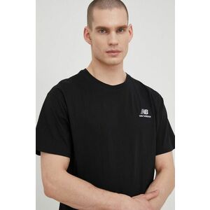 Bavlnené tričko New Balance UT21503BK-BK, čierna farba, jednofarebné vyobraziť