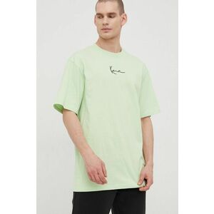 Bavlnené tričko Karl Kani zelená farba, s nášivkou vyobraziť