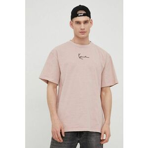 Bavlnené tričko Karl Kani ružová farba, s nášivkou vyobraziť