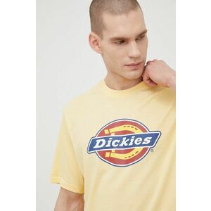 Bavlnené tričko Dickies žltá farba, s potlačou vyobraziť