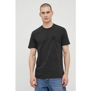 Bavlnené tričko Rip Curl čierna farba, s nášivkou vyobraziť