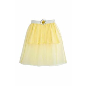 Dievčenská sukňa Mini Rodini žltá farba, midi, áčkový strih vyobraziť