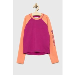Detské tričko s dlhým rukávom Columbia ružová farba, vyobraziť