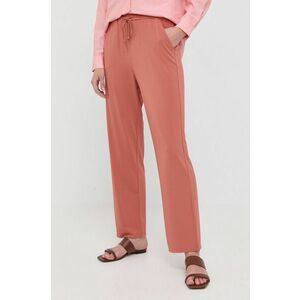 Nohavice Max Mara Leisure dámske, ružová farba, rovné, vysoký pás vyobraziť