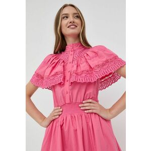 Šaty Silvian Heach ružová farba, mini, áčkový strih vyobraziť