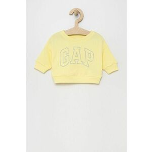 Detská mikina GAP žltá farba, s potlačou vyobraziť