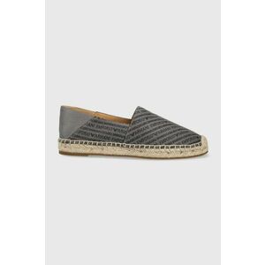 Espadrilky Emporio Armani šedá farba vyobraziť