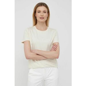 Bavlnené tričko Calvin Klein béžová farba, vyobraziť