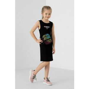 Dievčenské šaty 4F čierna farba, mini, rovný strih vyobraziť