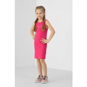 Dievčenské šaty 4F ružová farba, mini, rovný strih vyobraziť