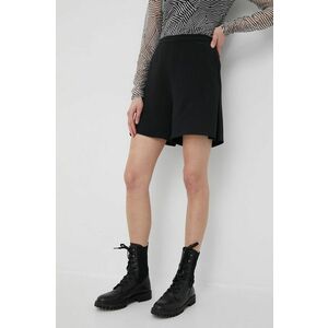 Šortky Calvin Klein dámske, čierna farba, jednofarebné, vysoký pás vyobraziť