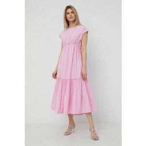 Šaty Beatrice B ružová farba, midi, áčkový strih vyobraziť