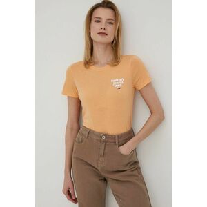 Tričko Tommy Jeans dámsky, oranžová farba, vyobraziť