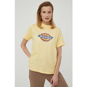 Bavlnené tričko Dickies žltá farba, vyobraziť