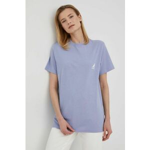 Bavlnené tričko Kangol KLEU006.D-115, fialová farba, vyobraziť