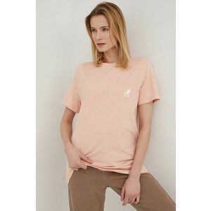 Bavlnené tričko Kangol KLEU006.D-115, ružová farba, vyobraziť