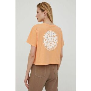 Bavlnené tričko Rip Curl oranžová farba, vyobraziť