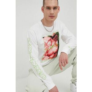 Bavlnené tričko s dlhým rukávom adidas Originals HC2126-WHT/MLTC, biela farba, s potlačou vyobraziť