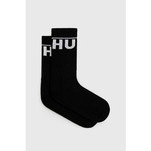 Ponožky HUGO (2-pak) pánske, čierna farba vyobraziť