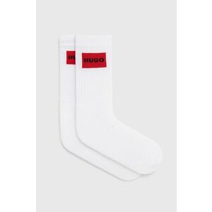Ponožky HUGO (2-pak) pánske, biela farba vyobraziť