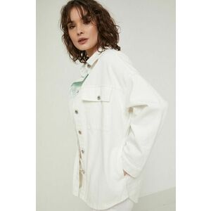 Rifľová bunda Medicine dámska, biela farba, prechodná, oversize vyobraziť