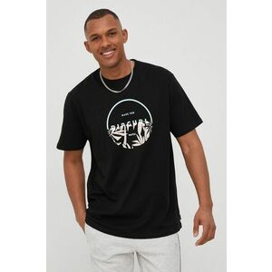 Bavlnené tričko Rip Curl čierna farba, s potlačou vyobraziť
