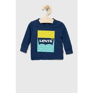 Detské tričko s dlhým rukávom Levi's tmavomodrá farba, s potlačou vyobraziť