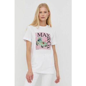 Bavlnené tričko MAX&Co. biela farba, vyobraziť