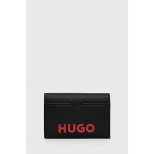 Kožené puzdro na karty HUGO pánsky, čierna farba vyobraziť