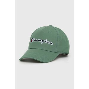 Bavlnená čiapka Champion 805550 zelená farba, s nášivkou vyobraziť