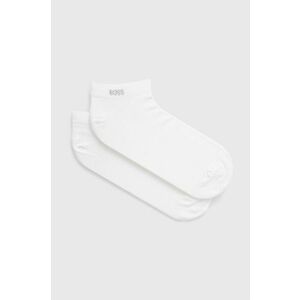 Ponožky BOSS (2-pak) pánske, biela farba vyobraziť