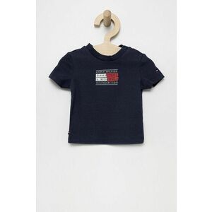 Tričko pre bábätko Tommy Hilfiger tmavomodrá farba vyobraziť