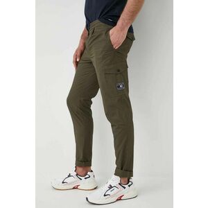 Bavlnené nohavice Tommy Hilfiger pánske, zelená farba, strih chinos vyobraziť