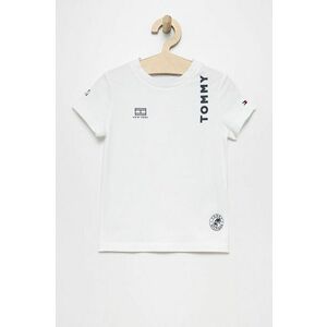 Detské tričko Tommy Hilfiger biela farba, s potlačou vyobraziť