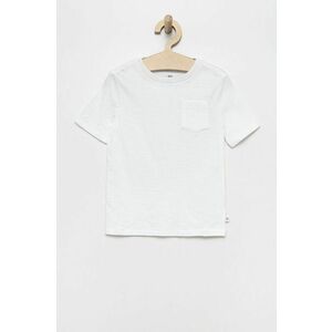 Detské bavlnené tričko GAP biela farba, jednofarebný vyobraziť