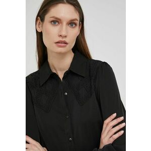 Košeľa Answear Lab dámska, čierna farba, regular, s klasickým golierom vyobraziť